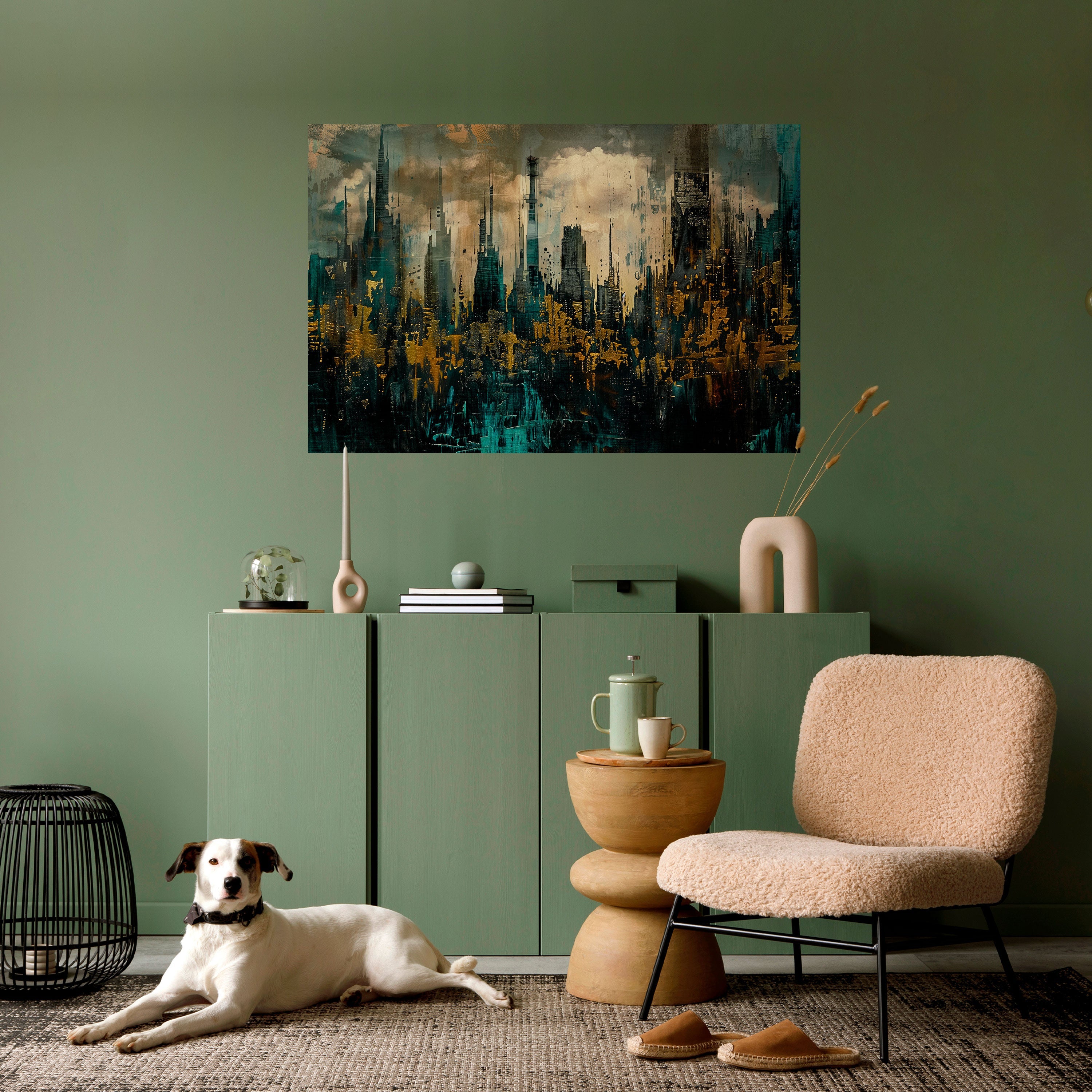 TOWN OBSCURE Peel and Stick Horizontal Poster