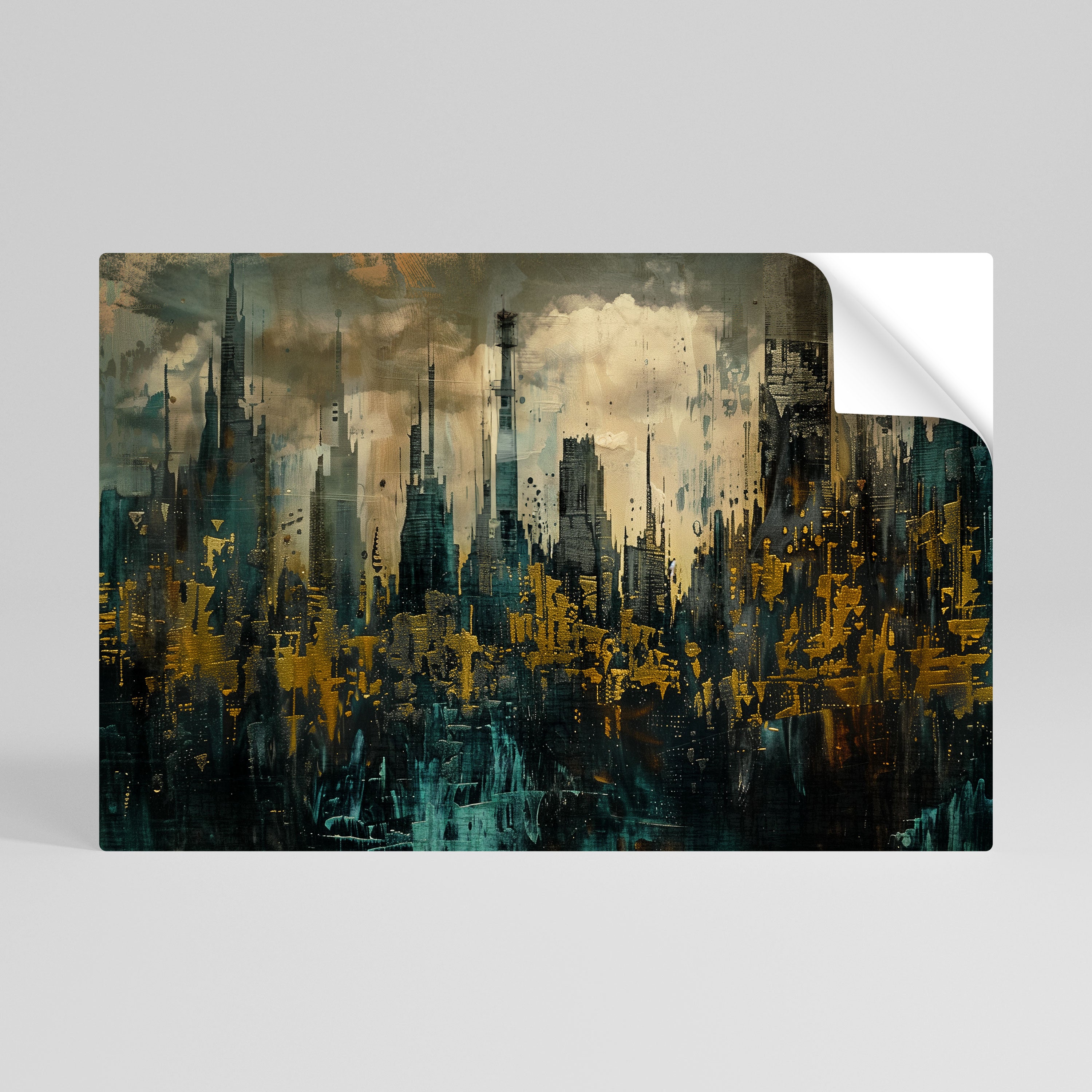 TOWN OBSCURE Selbstklebendes Horizontal-Poster