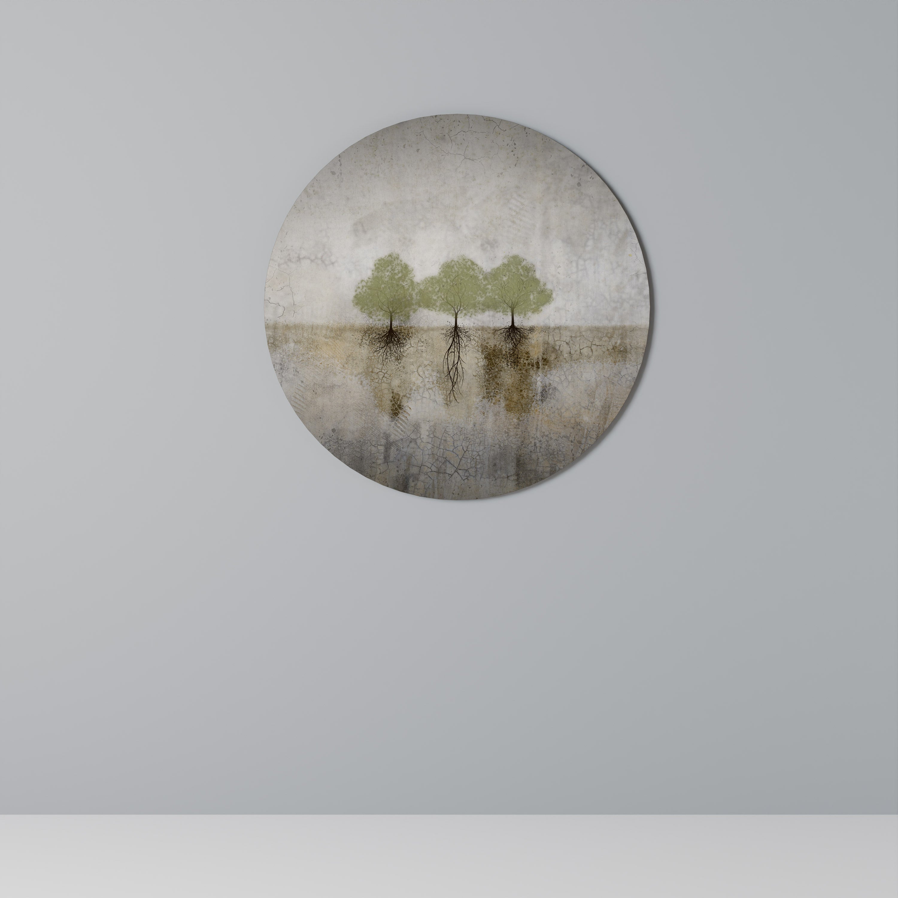 ROOTS OF TIME Runde Wanddekoration Ø 69 cm