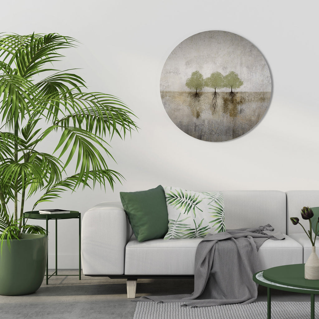 ROOTS OF TIME Runde Wanddekoration Ø 69 cm