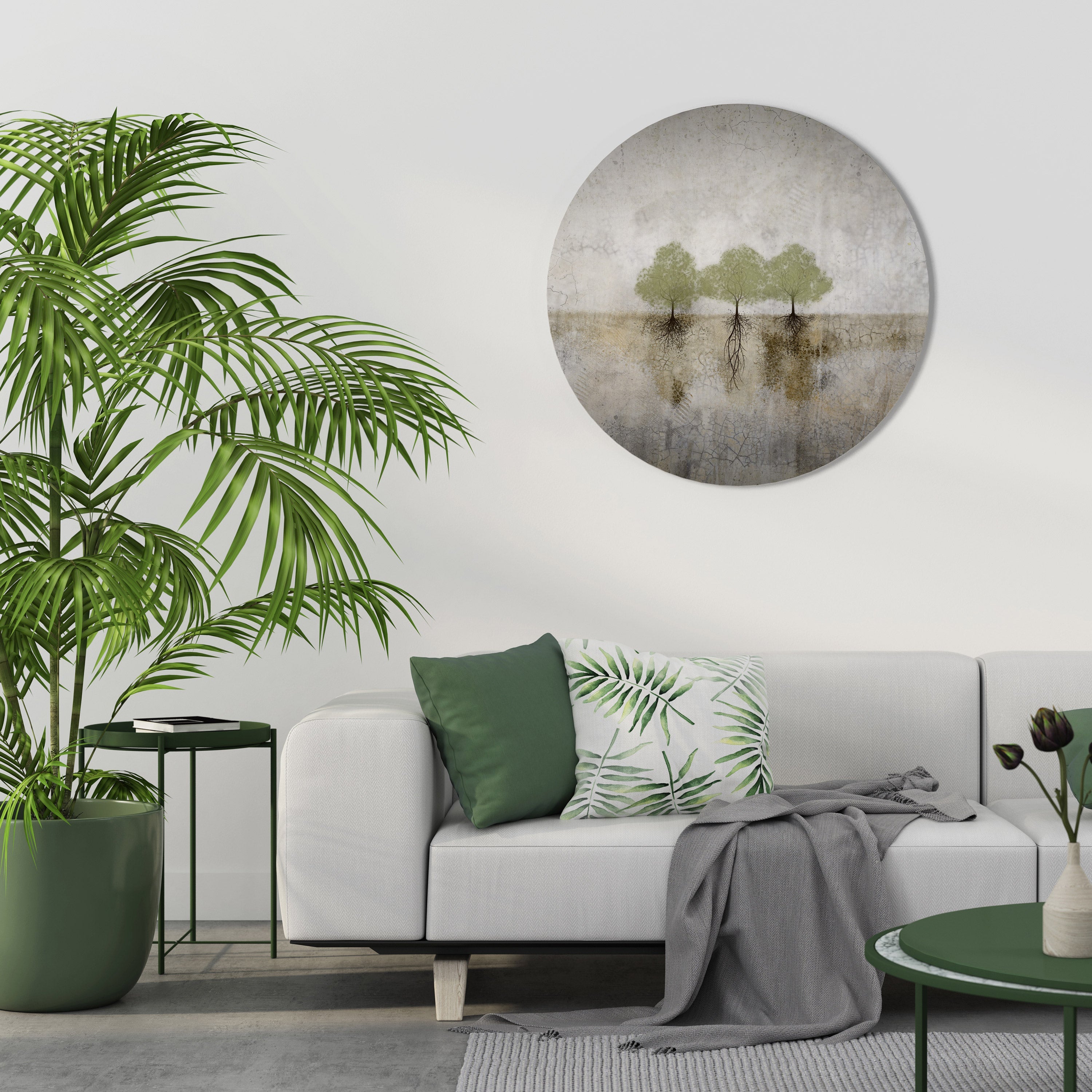 ROOTS OF TIME Runde Wanddekoration Ø 69 cm