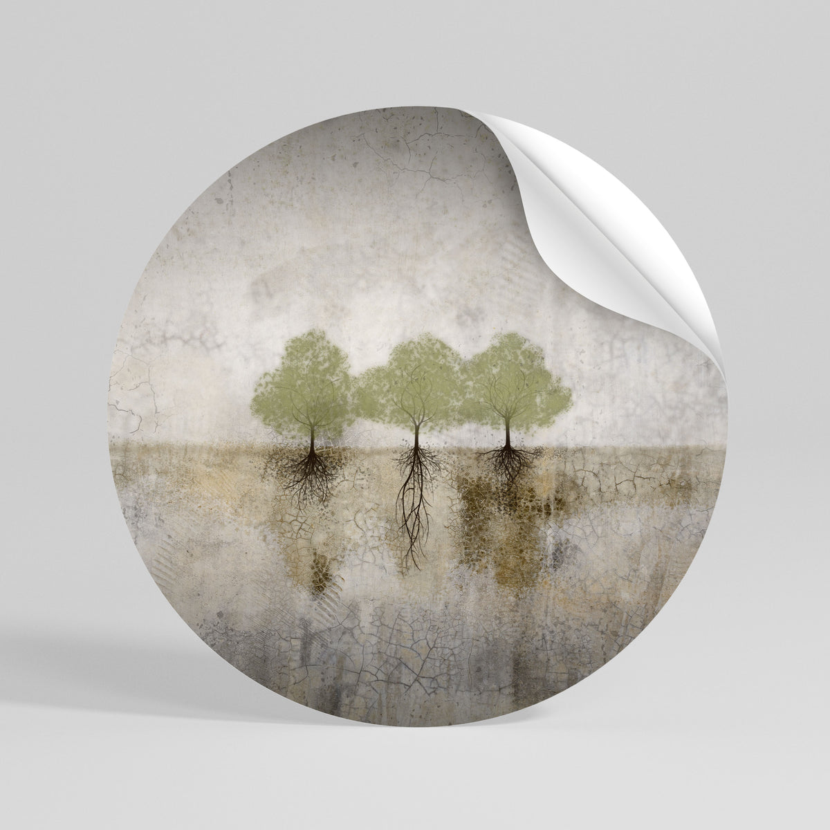 ROOTS OF TIME Runder Wandsticker zum Abziehen und Aufkleben