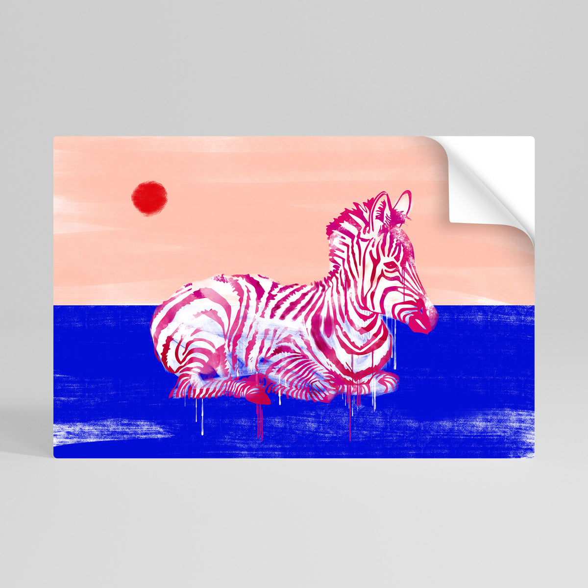 FANCIFUL ZEBRA Peel and Stick Horizontal Poster