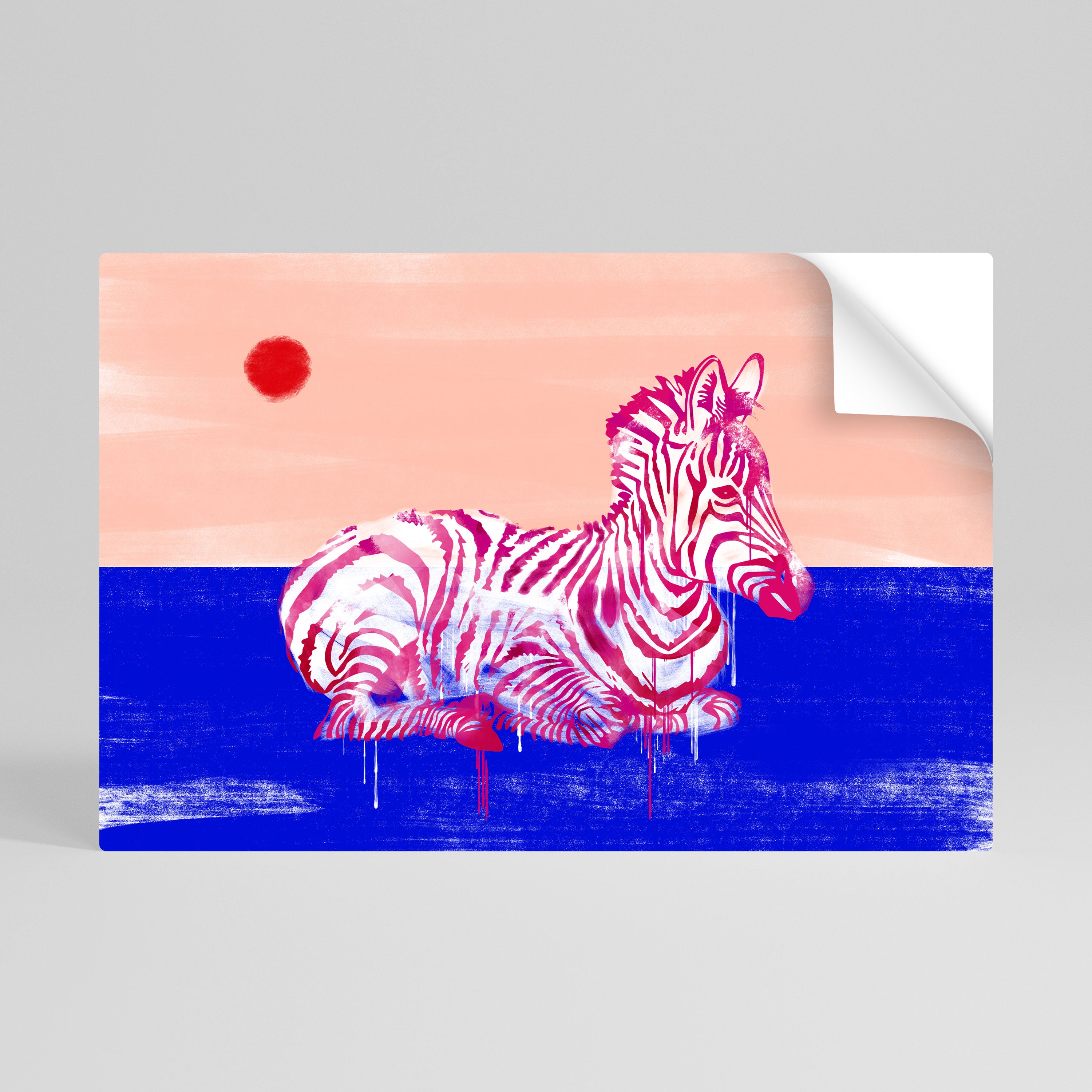 FANCIFUL ZEBRA Selbstklebendes Horizontal-Poster