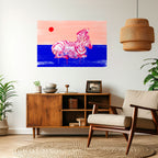 FANCIFUL ZEBRA Peel and Stick Horizontal Poster