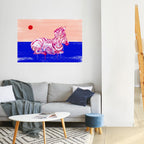 FANCIFUL ZEBRA Peel and Stick Horizontal Poster