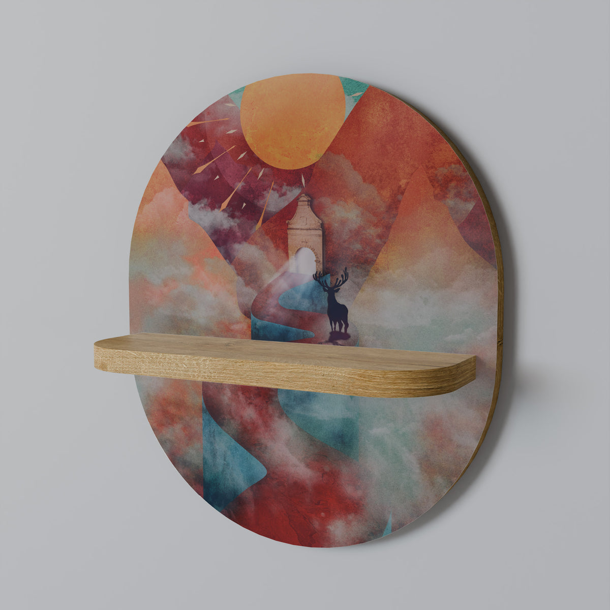 THE DEER MOUNTAIN Dekoratives Wandregal