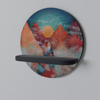 THE DEER MOUNTAIN Rundes Kunstregal in Schwarz