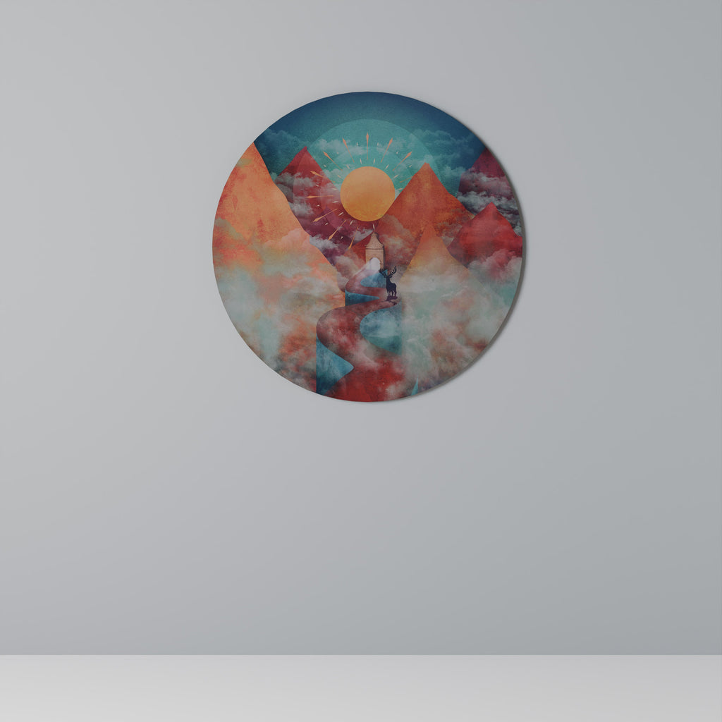 THE DEER MOUNTAIN Runde Wanddekoration Ø 69 cm