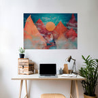 THE DEER MOUNTAIN Selbstklebendes Horizontal-Poster