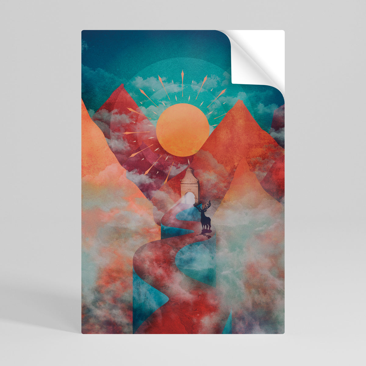 THE DEER MOUNTAIN Selbstklebendes Poster - Hochformat