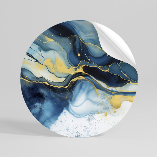 INKY MARBLE Runder Wandsticker zum Abziehen und Aufkleben