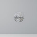 WHITE WHISPER Oval Art Shelf In Black Finish