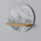 WHITE WHISPER Rundes Kunstregal in Eiche-Optik