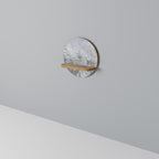 WHITE WHISPER Rundes Kunstregal in Eiche-Optik