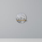 WHITE WHISPER Rundes Kunstregal in Eiche-Optik