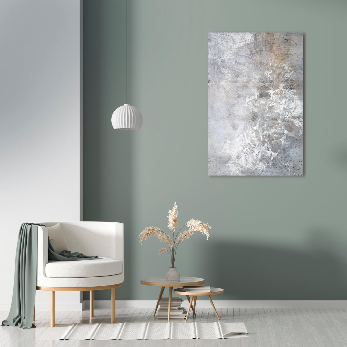 WHITE WHISPER Vertical Canvas Print