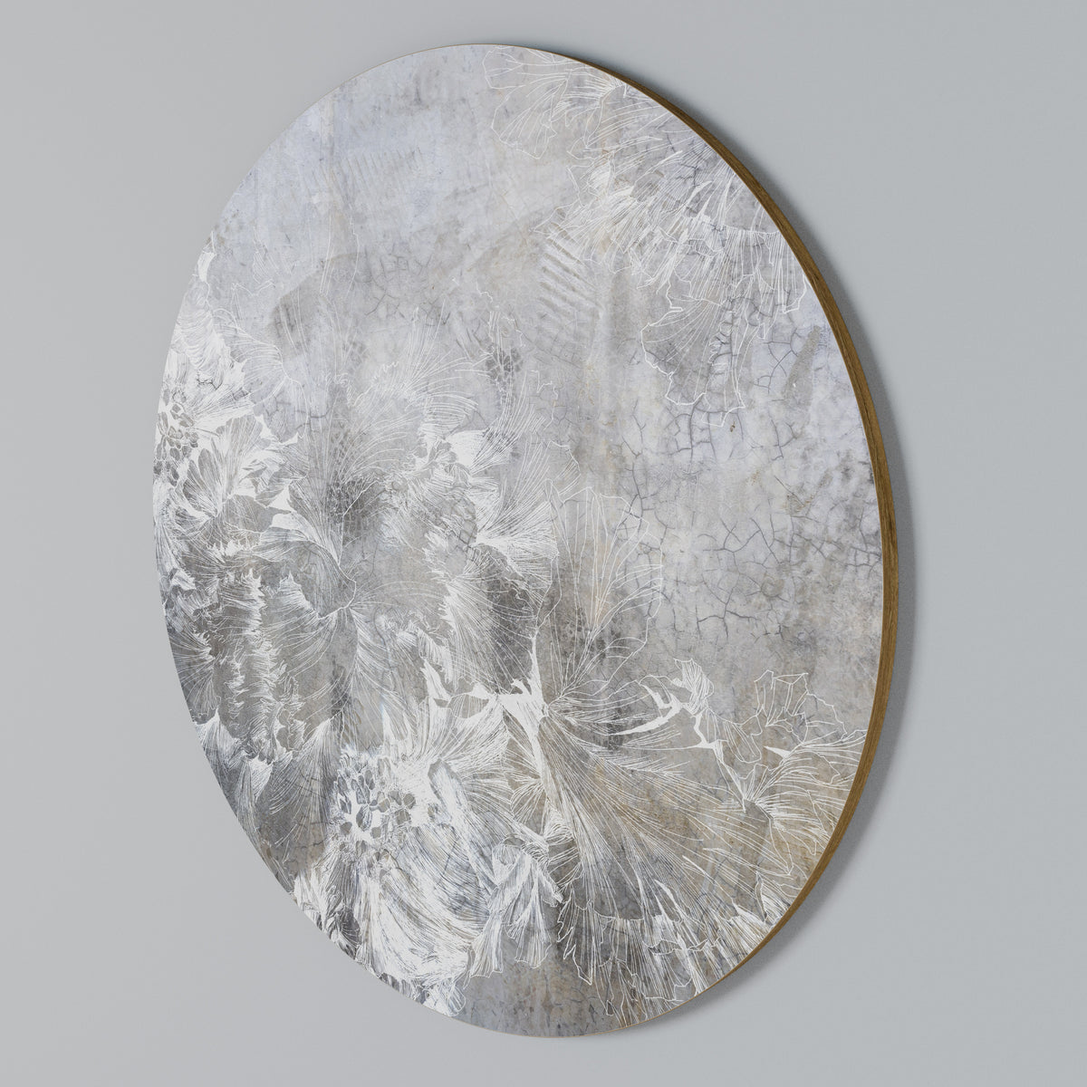 WHITE WHISPER Rundes Wandbild