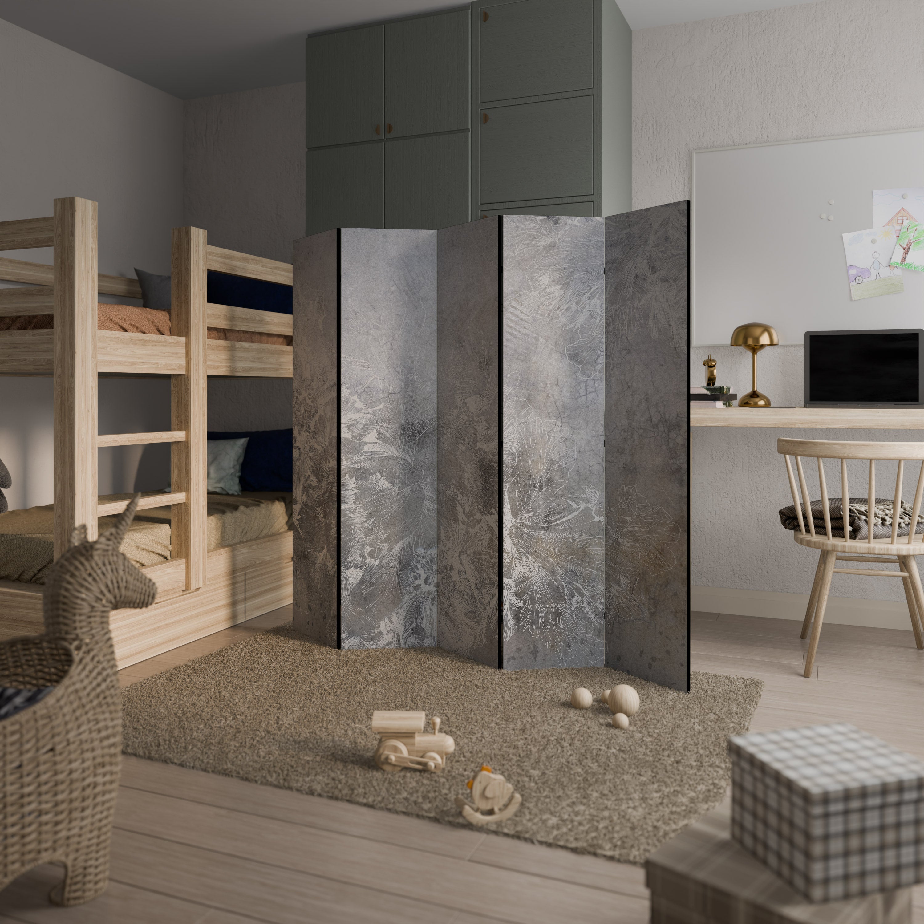 WHITE WHISPER 5-Panel Room Divider
