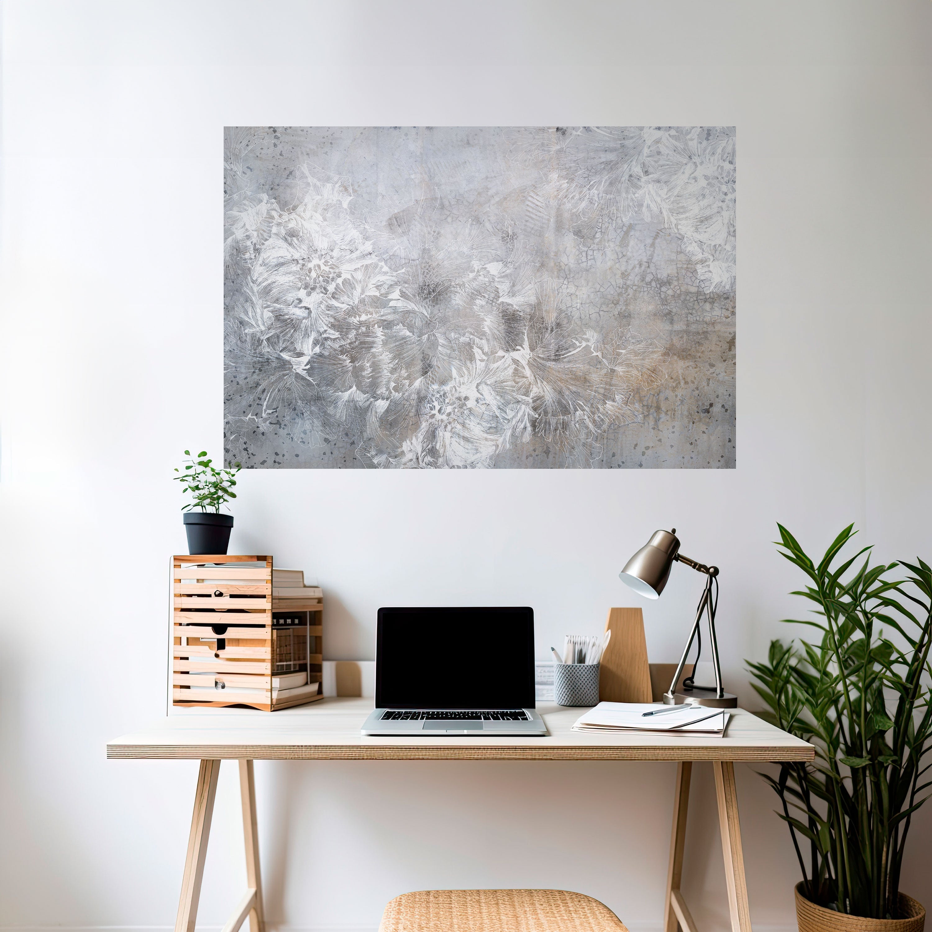 WHITE WHISPER Peel and Stick Horizontal Poster