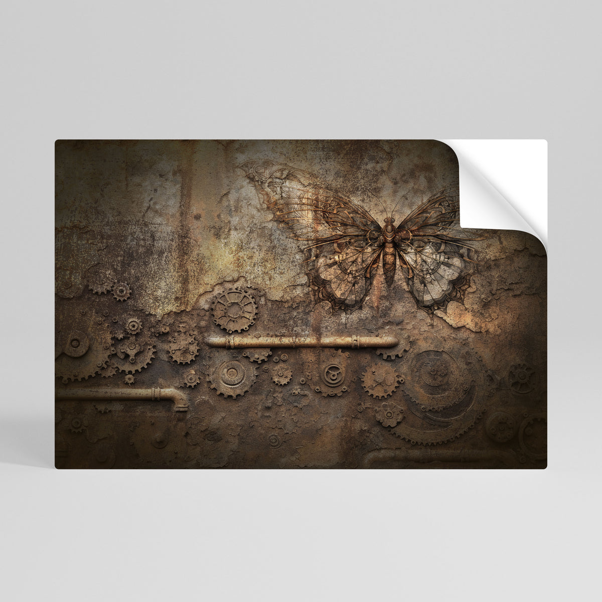 MECHANICAL BUTTERFLY Selbstklebendes Horizontal-Poster