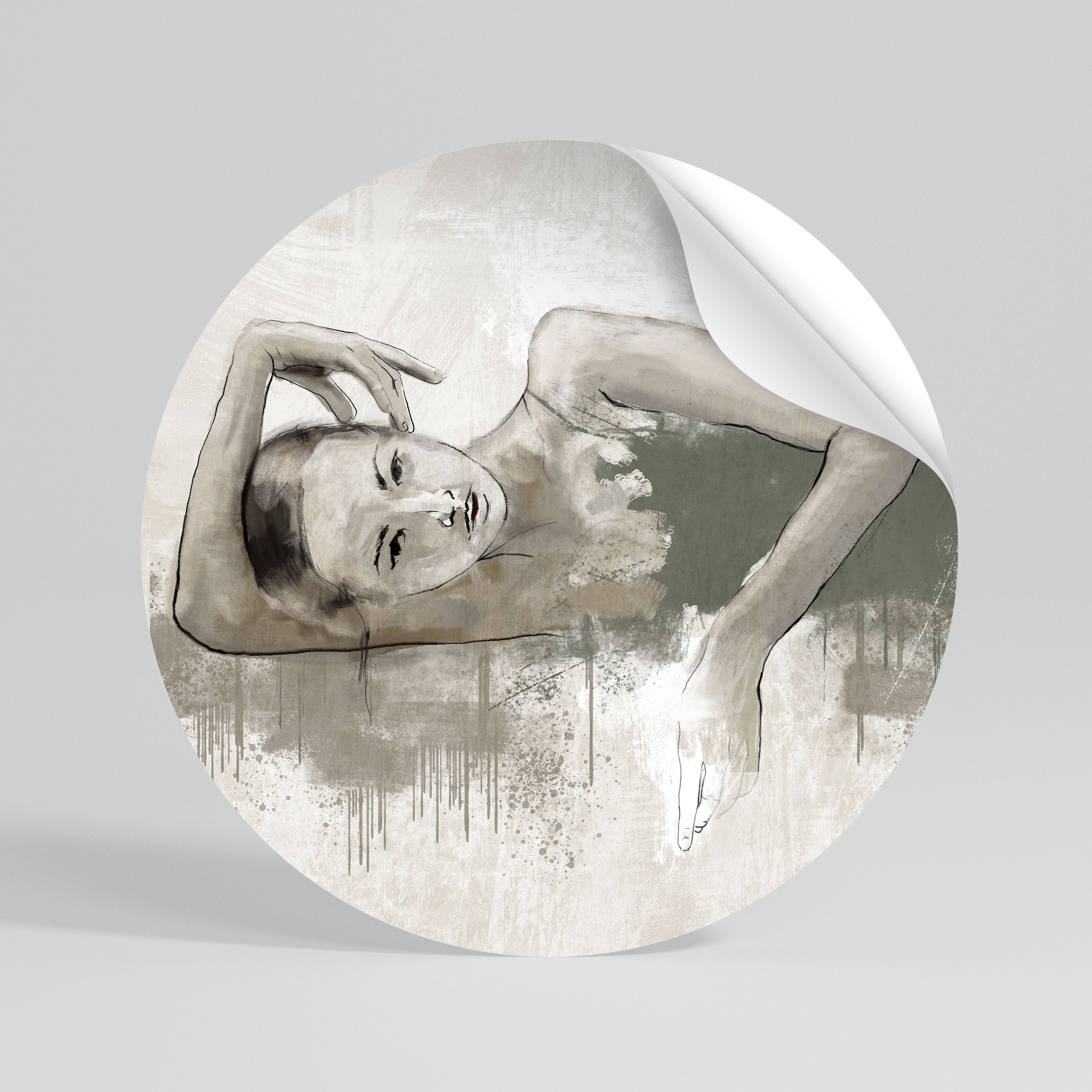 FROZEN IN TIME Peel and Stick Round Sticker