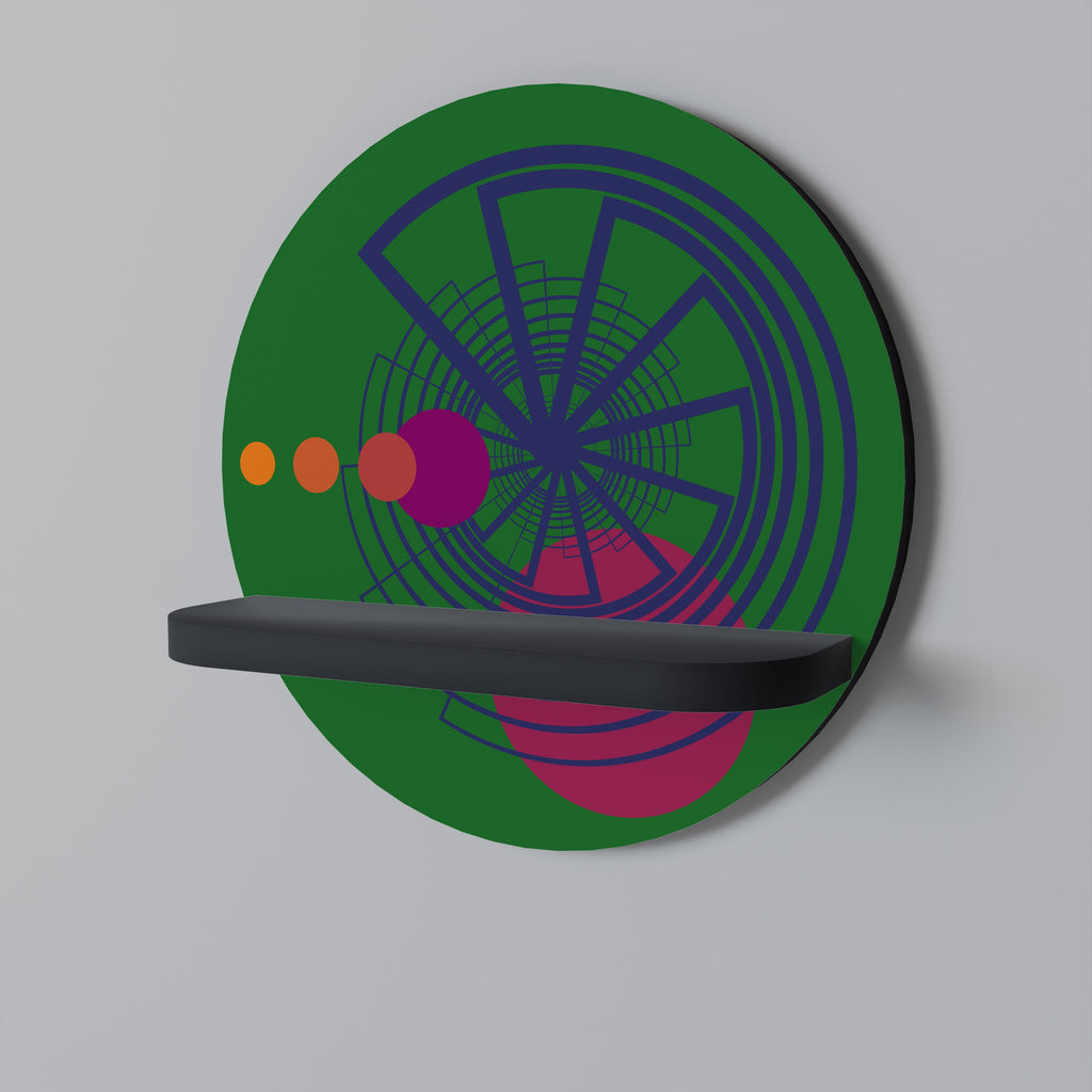 VIVID COLORWHEEL Rundes Kunstregal in Schwarz