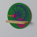 VIVID COLORWHEEL Round Art Shelf In Oak Effect