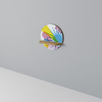 LUMINOUS PARADE Rundes Kunstregal in Eiche-Optik