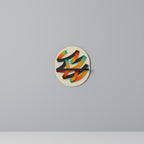 RIBBON REVERIE Oval Art Shelf In Black Finish