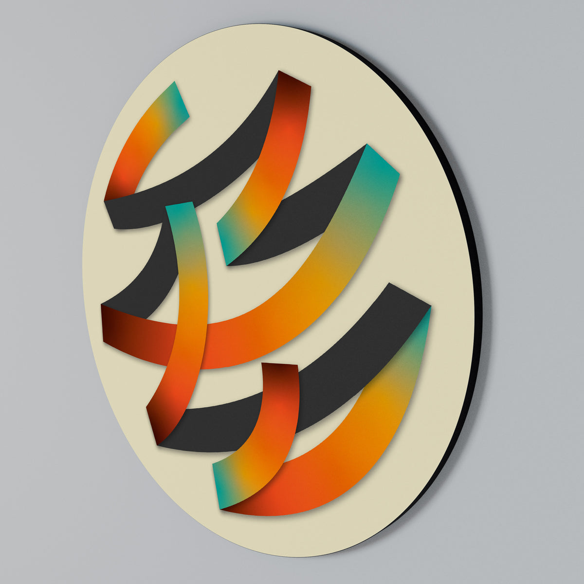 RIBBON REVERIE Rundes Wandbild