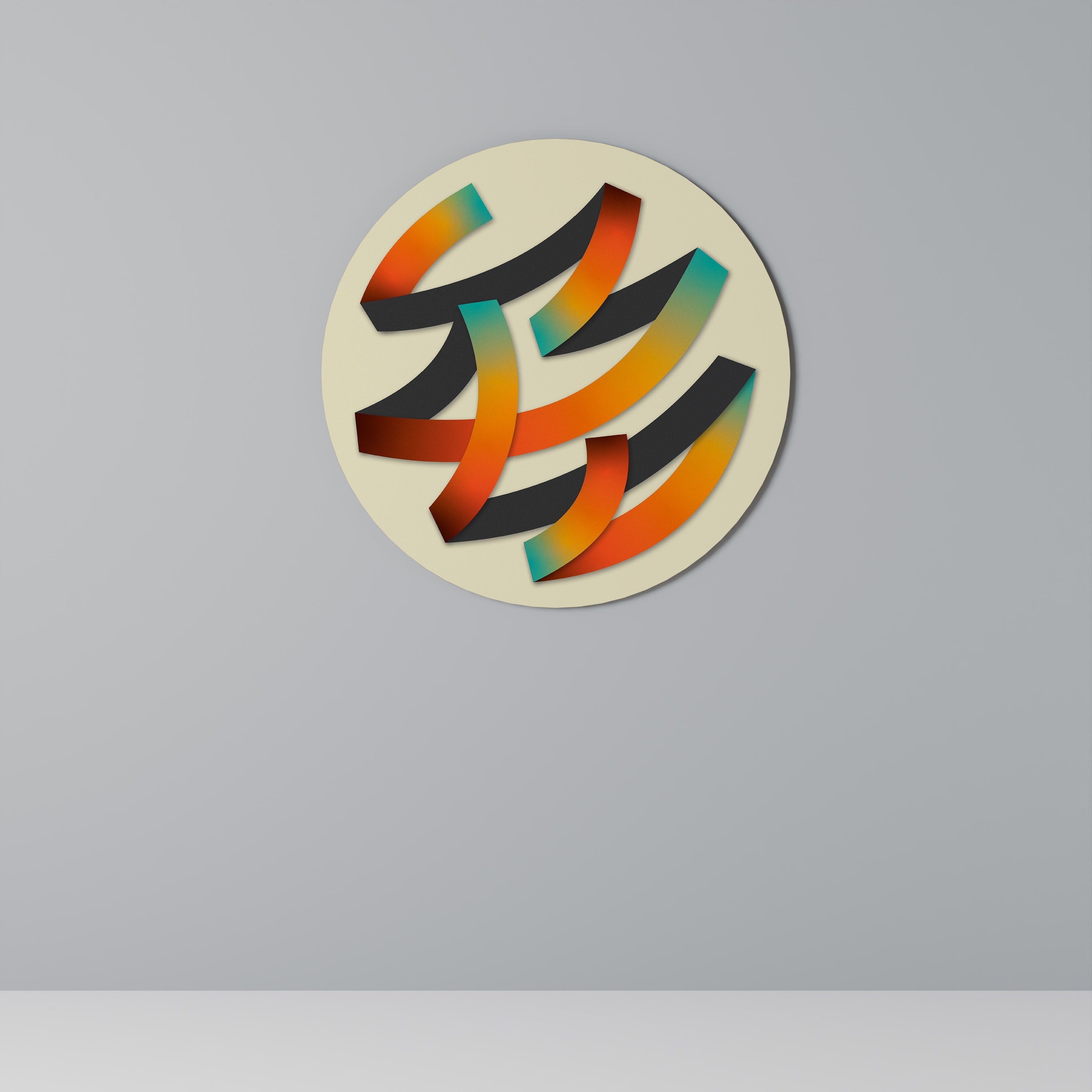 RIBBON REVERIE Runde Wanddekoration Ø 69 cm