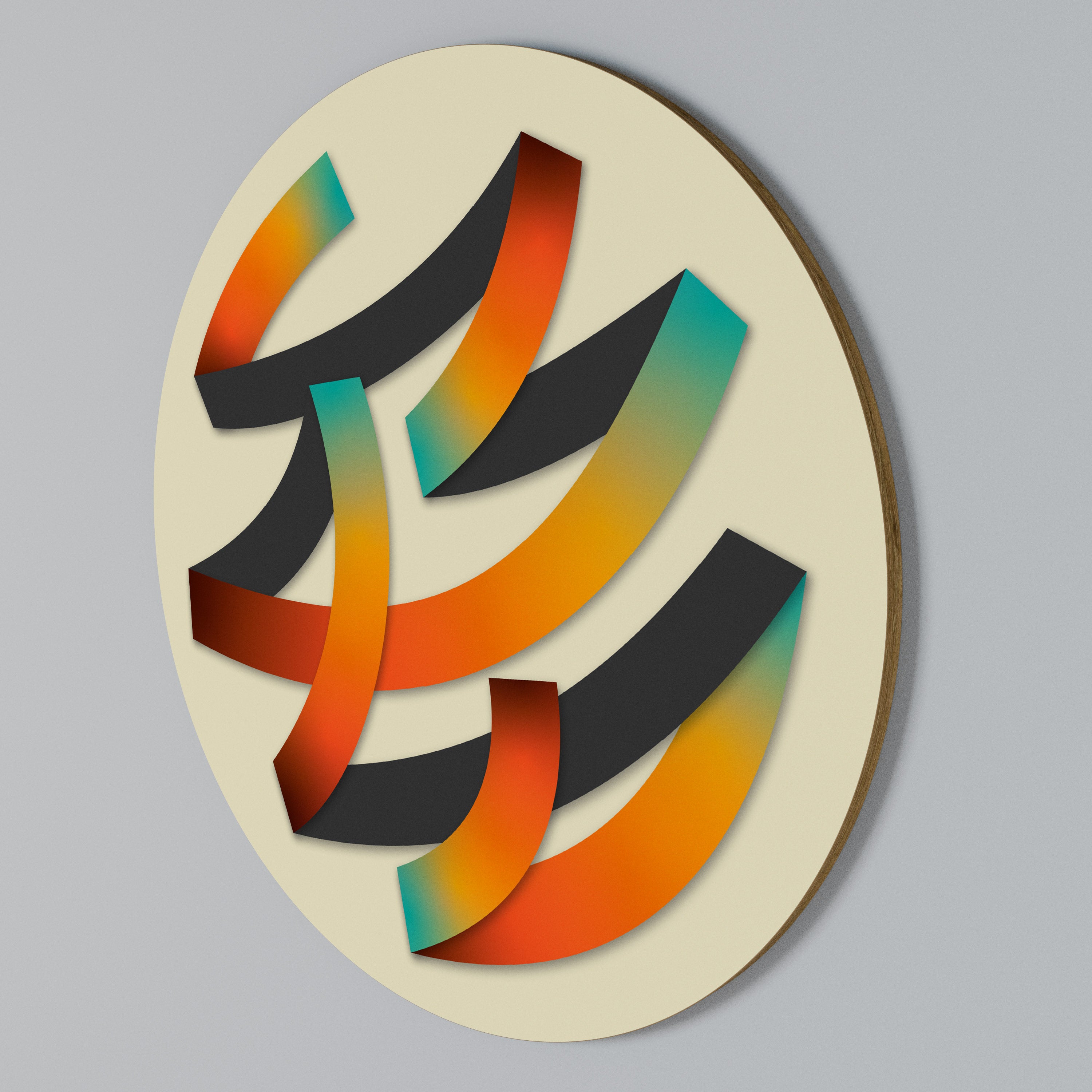 RIBBON REVERIE Rundes Wandbild