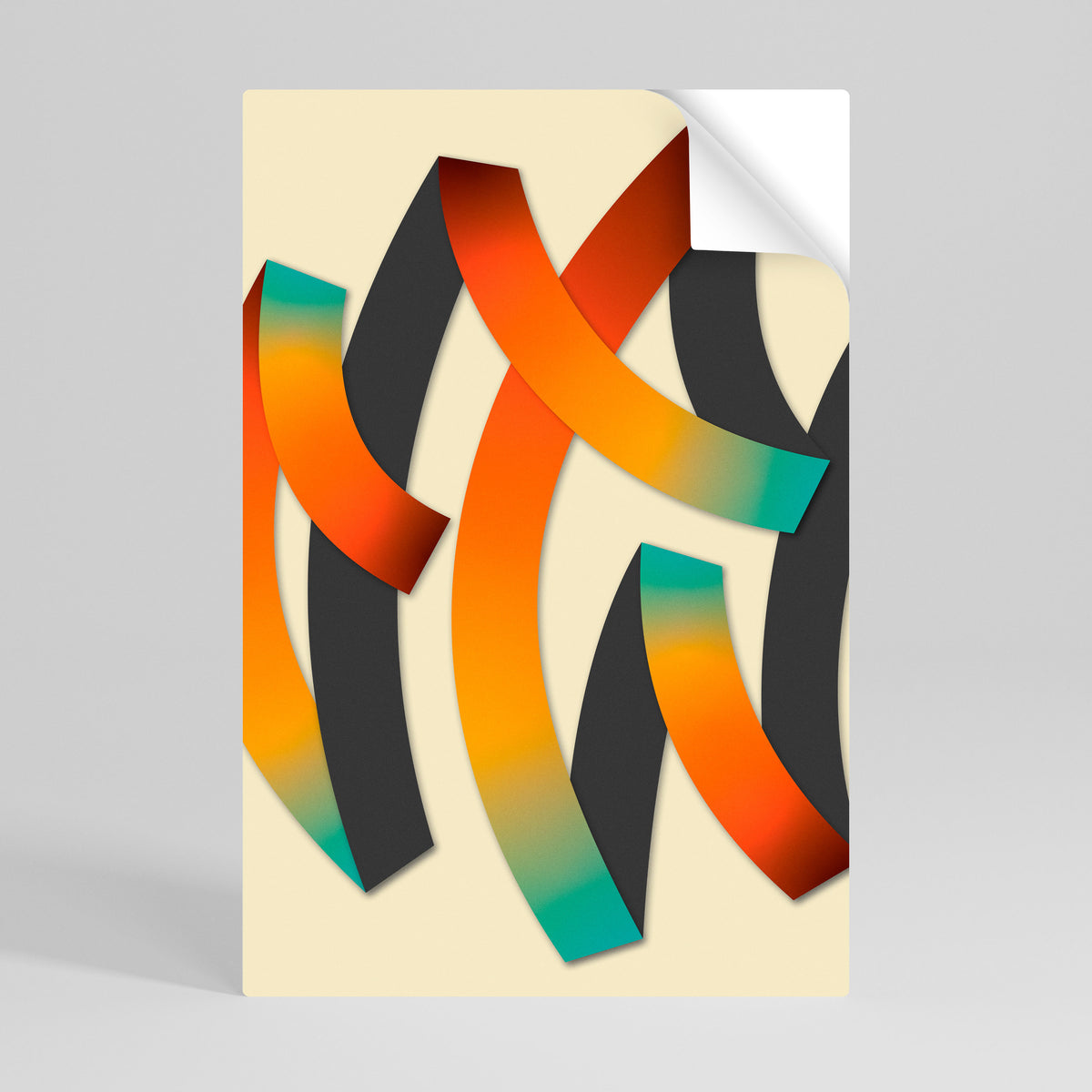 RIBBON REVERIE Selbstklebendes Poster - Hochformat