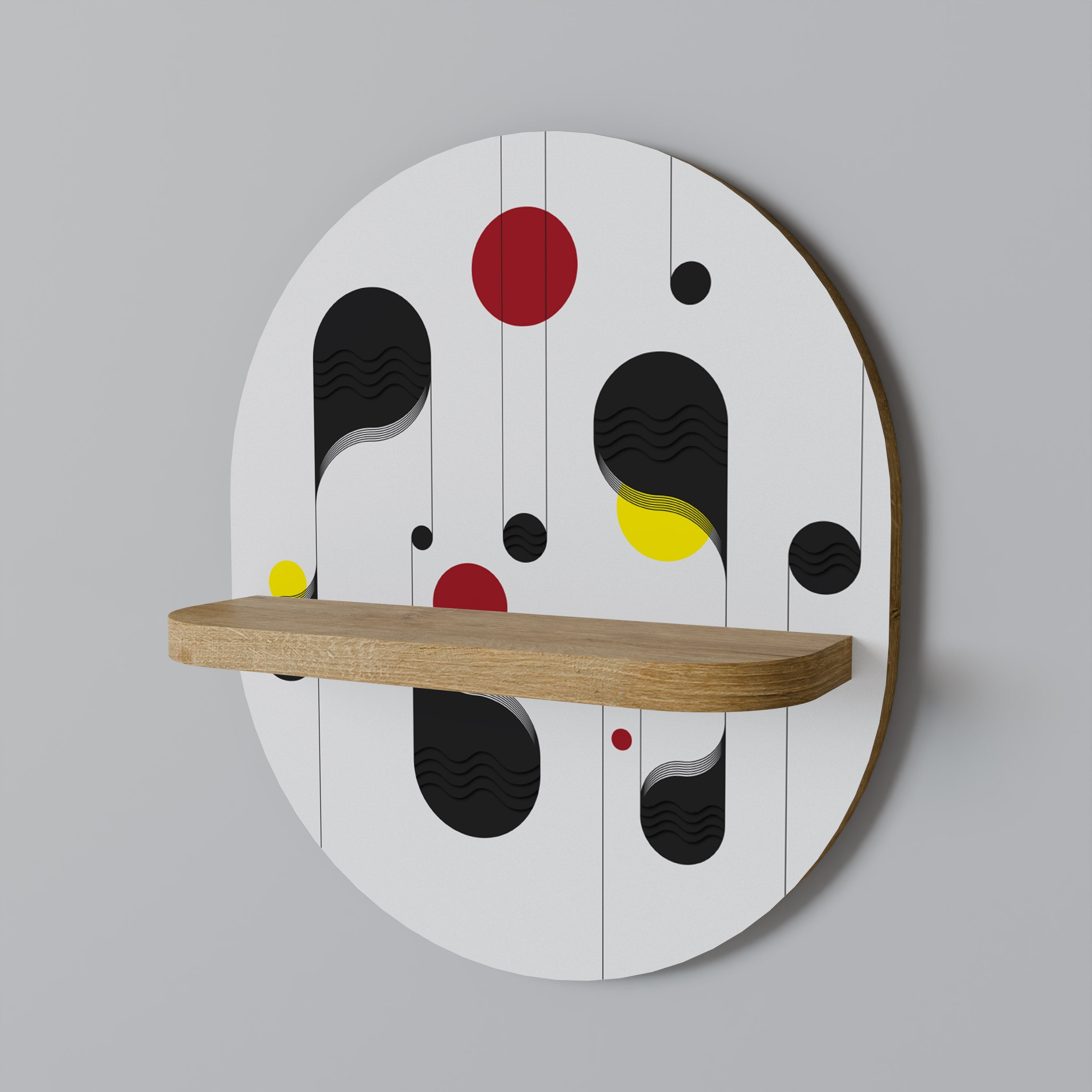 DOT-TO-DOT LULLABY Ovales Kunstregal in Eichenoptik