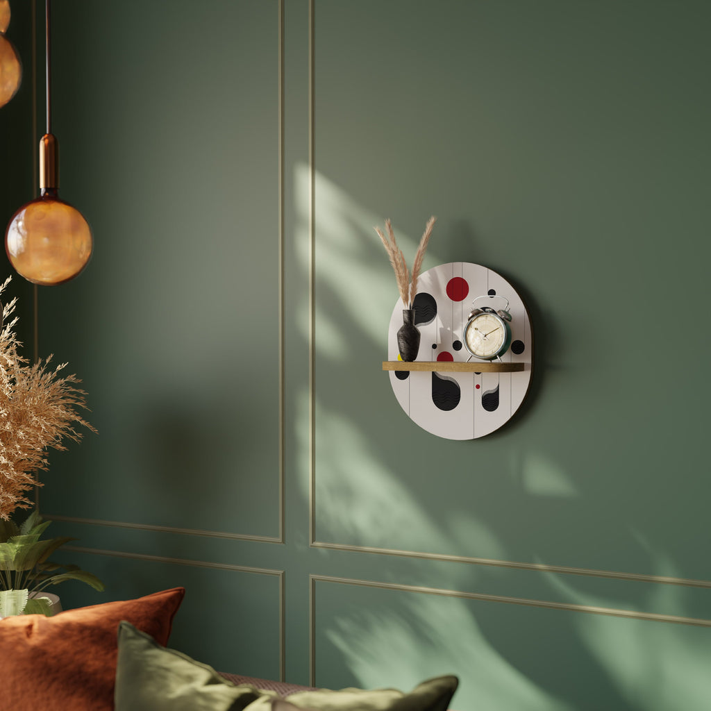 DOT-TO-DOT LULLABY Ovales Kunstregal in Eichenoptik