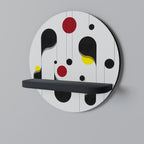 DOT-TO-DOT LULLABY Rundes Kunstregal in Schwarz