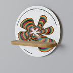 NOSTALGIC ECHOES [ENG] Rundes Kunstregal in Eiche-Optik