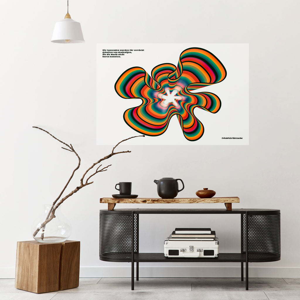 NOSTALGIC ECHOES [DE] Peel and Stick Horizontal Poster