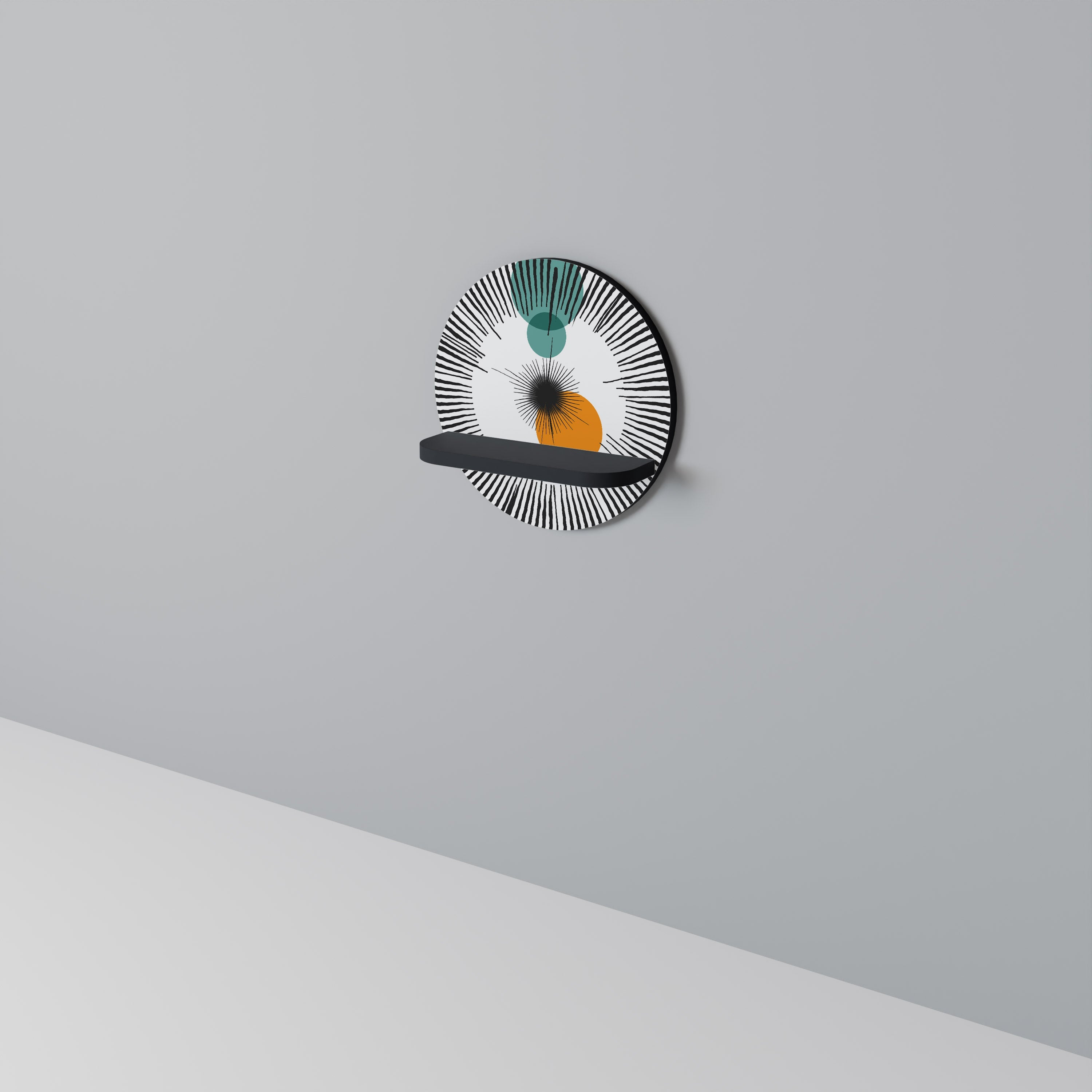 CHROMALINE CREATION Rundes Kunstregal in Schwarz