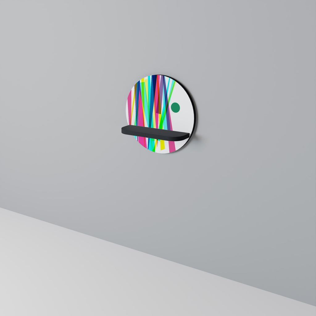 WHIMSY NEON Rundes Kunstregal in Schwarz