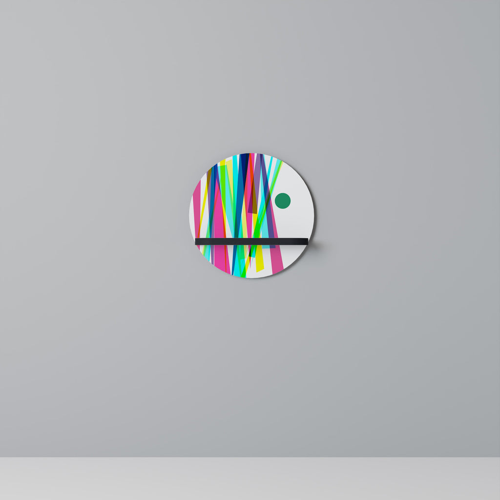 WHIMSY NEON Rundes Kunstregal in Schwarz