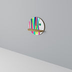 WHIMSY NEON Rundes Kunstregal in Eiche-Optik