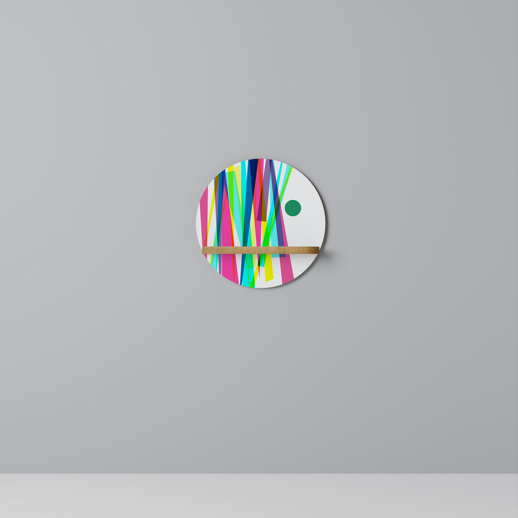 WHIMSY NEON Rundes Kunstregal in Eiche-Optik