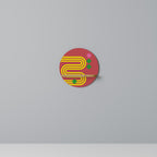 LOST IN CHROMA Round Art Shelf In Oak Effect