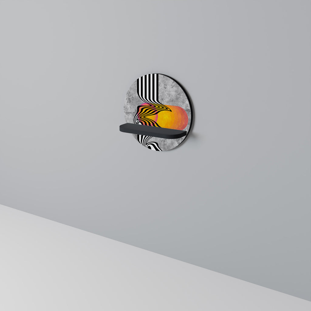 WHIMSICAL WAVES Rundes Kunstregal in Schwarz