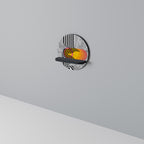 WHIMSICAL WAVES Rundes Kunstregal in Schwarz