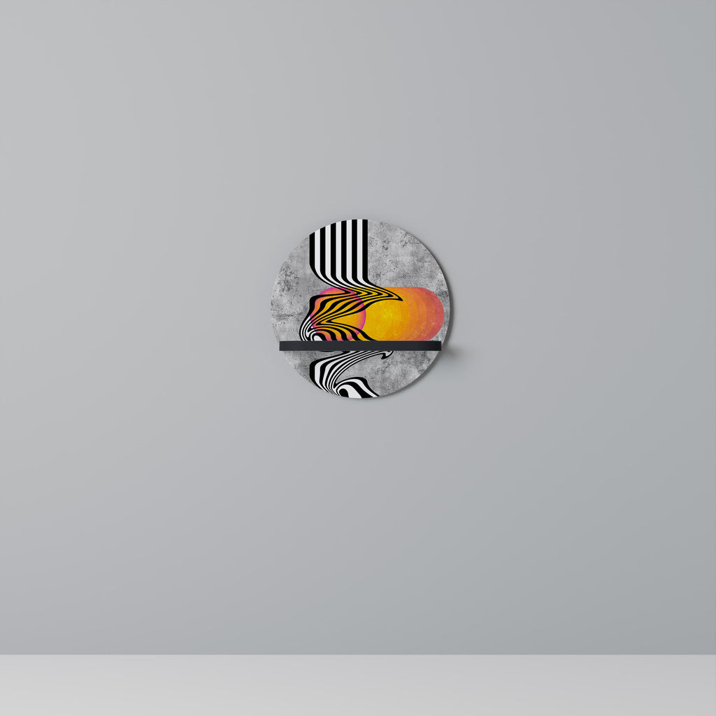 WHIMSICAL WAVES Rundes Kunstregal in Schwarz