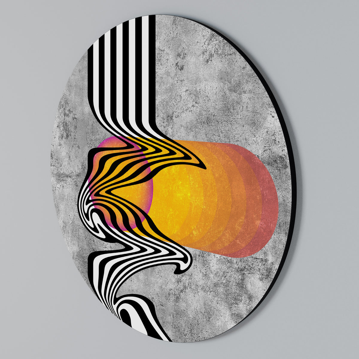 WHIMSICAL WAVES Rundes Wandbild