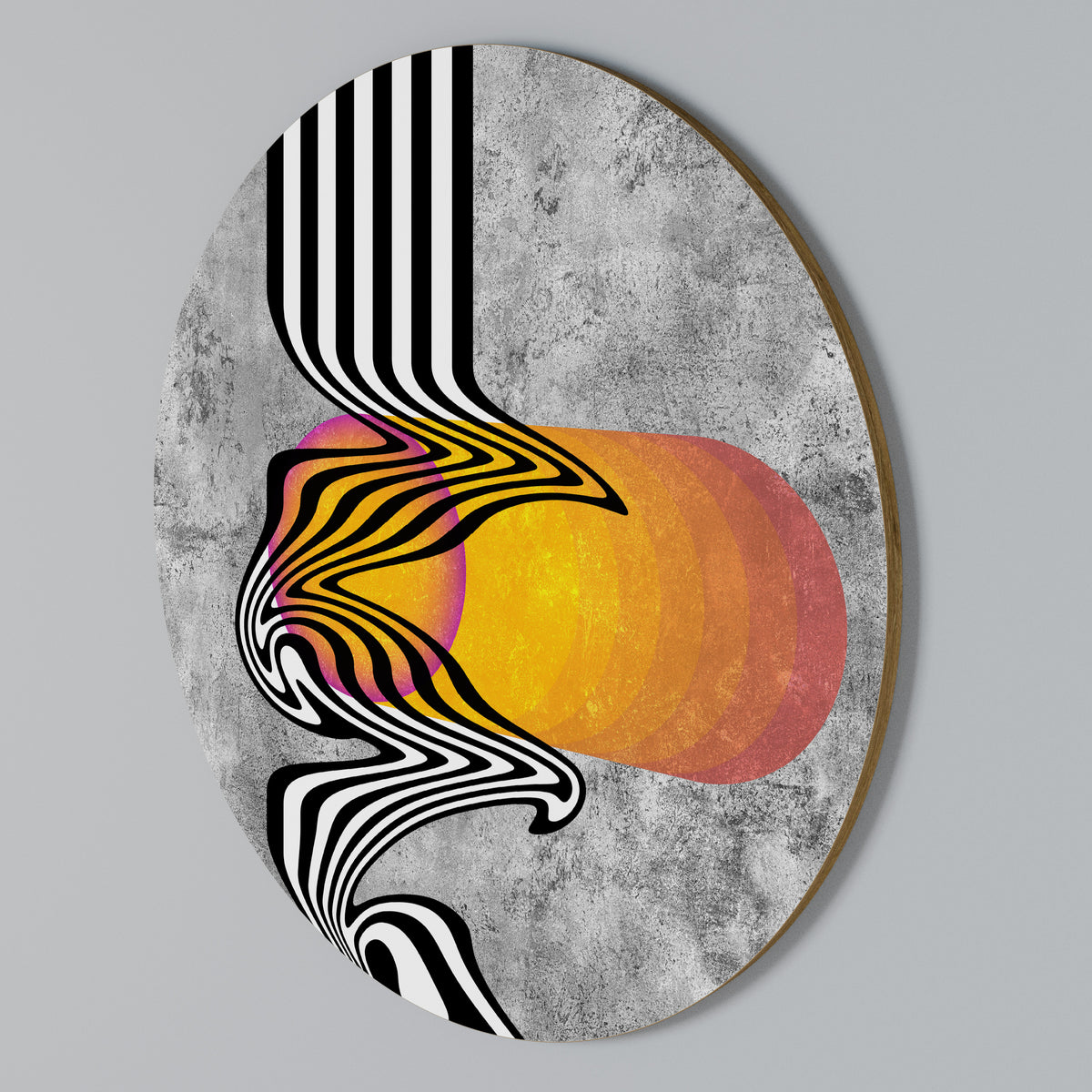 WHIMSICAL WAVES Rundes Wandbild